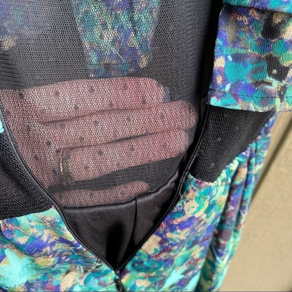 **Princess Vera Wang Teal and black mesh sleeveless dress size 5 - Picture 7 of 9